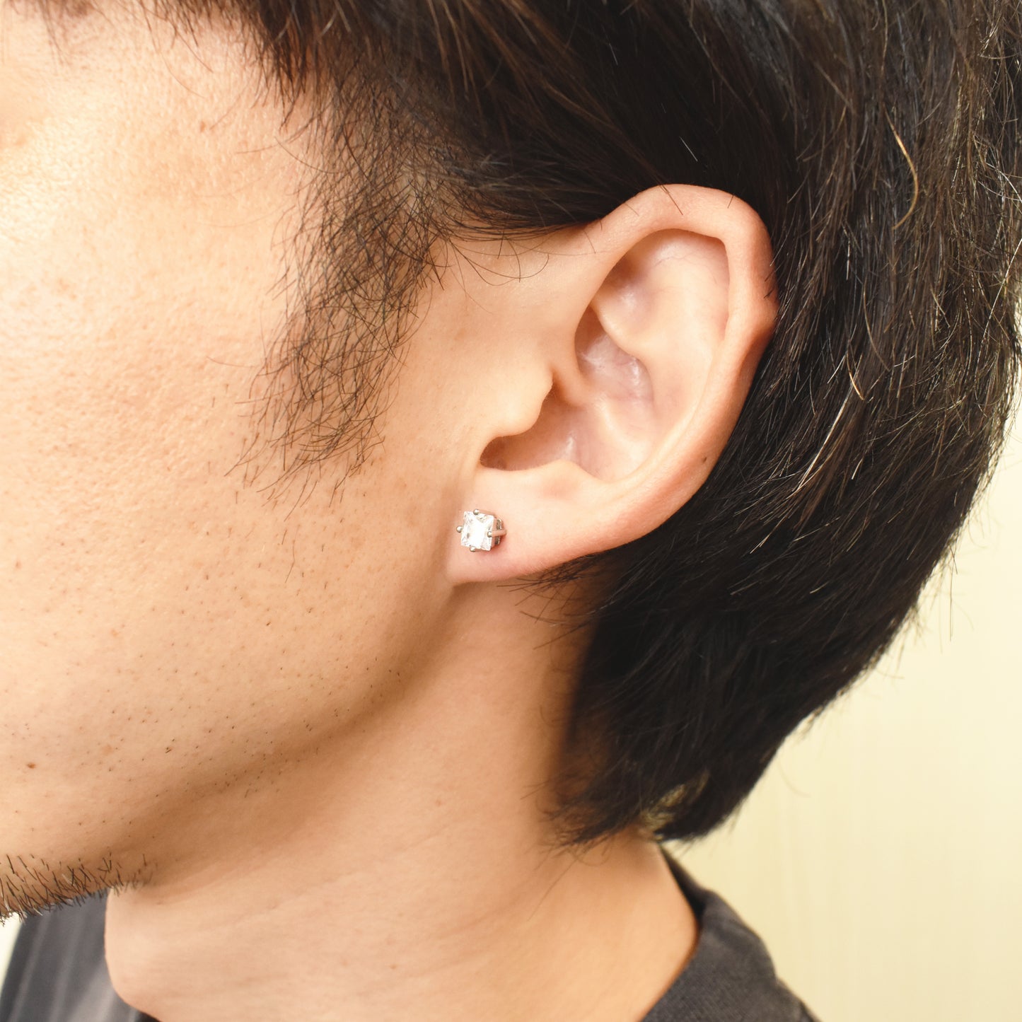 SQUARE PRONG CUBIC CR SV