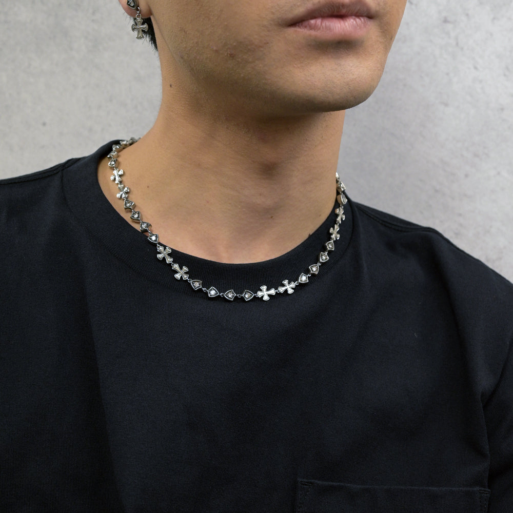CROSS SHIELD CRYSTAL CHAIN