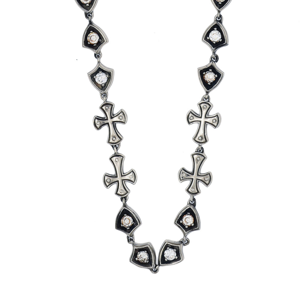 CROSS SHIELD CRYSTAL CHAIN