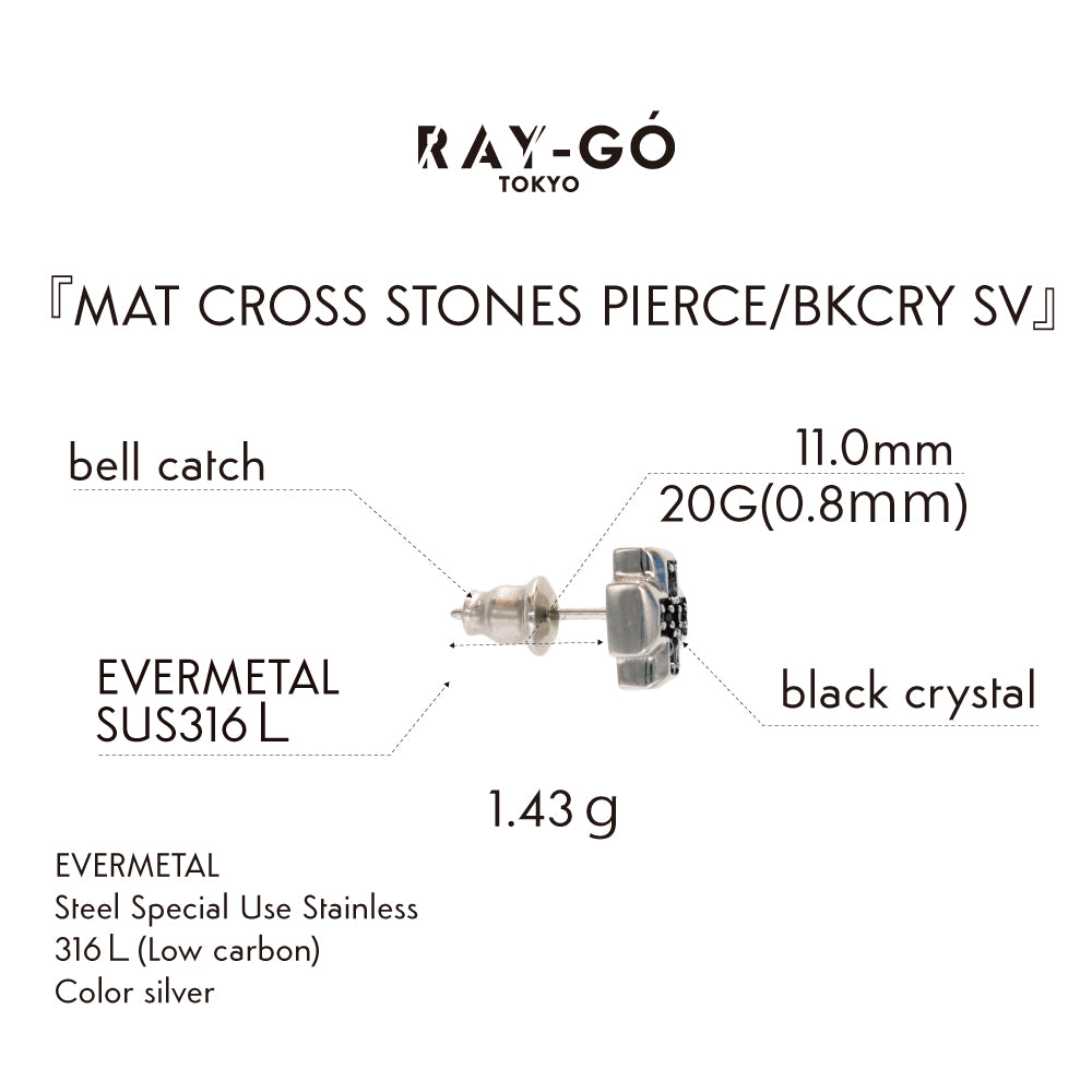 MAT CROSS STONES PIERCE/BKCRY SV