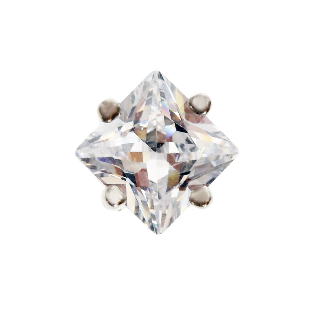 SQUARE PRONG CUBIC CR SV