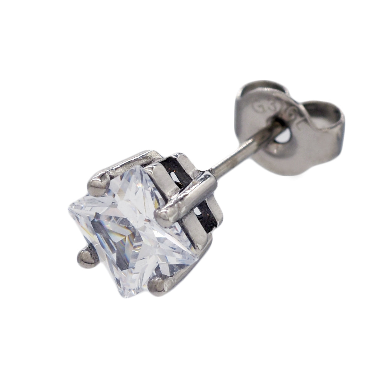 SQUARE PRONG CUBIC CR SV