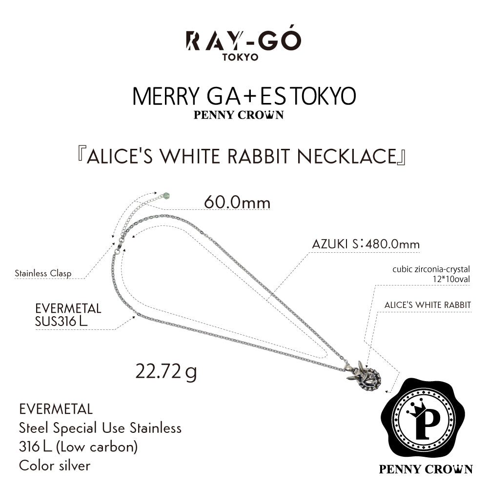 ALICE'S WHITE RABBIT NECKLACE