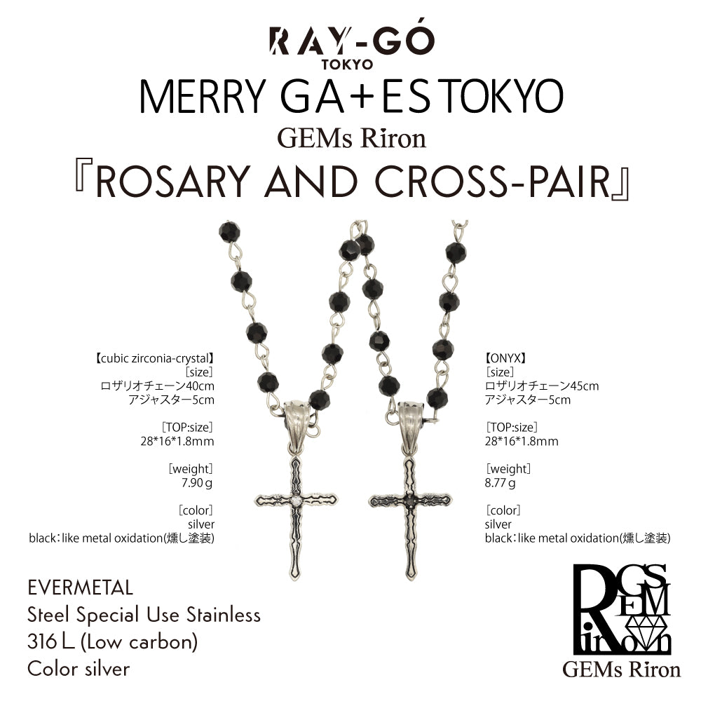 GEMS RIRON ROSARY AND CROSS-PAIR
