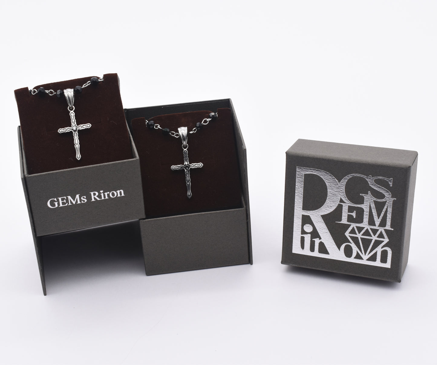 GEMS RIRON ROSARY AND CROSS-PAIR