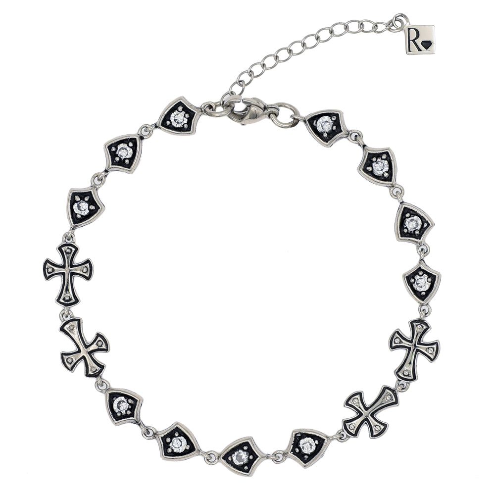 CROSS SHIELD CRYSTAL BRACELET