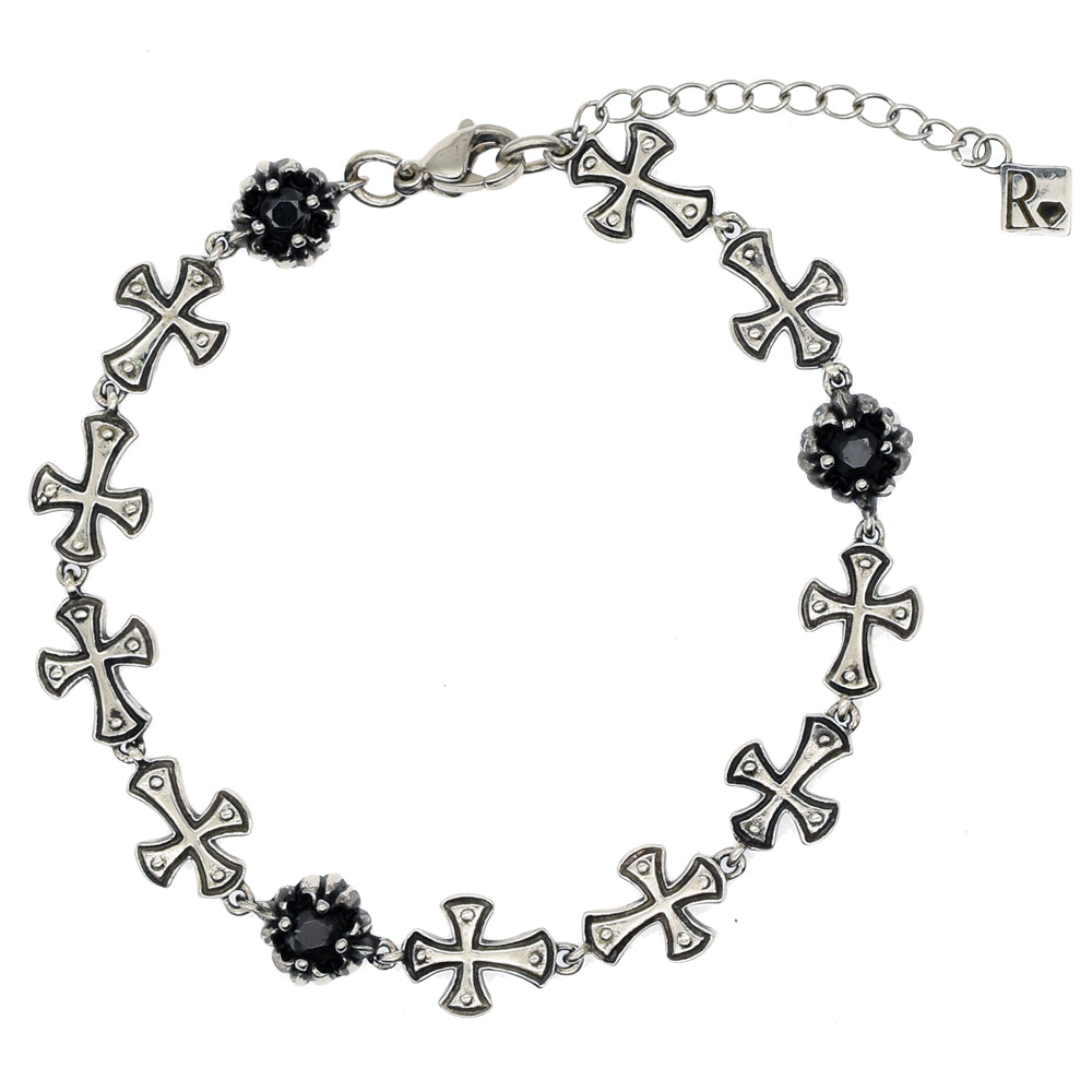 CROSS LILY ONYX BRACELET